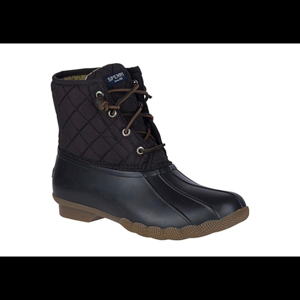Sperry Black Quilted Saltwater Duck Boot